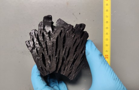 A piece of charcoal
