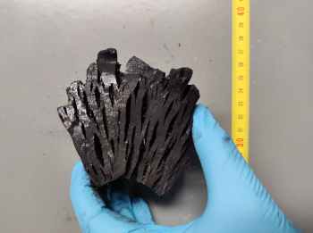 A piece of charcoal